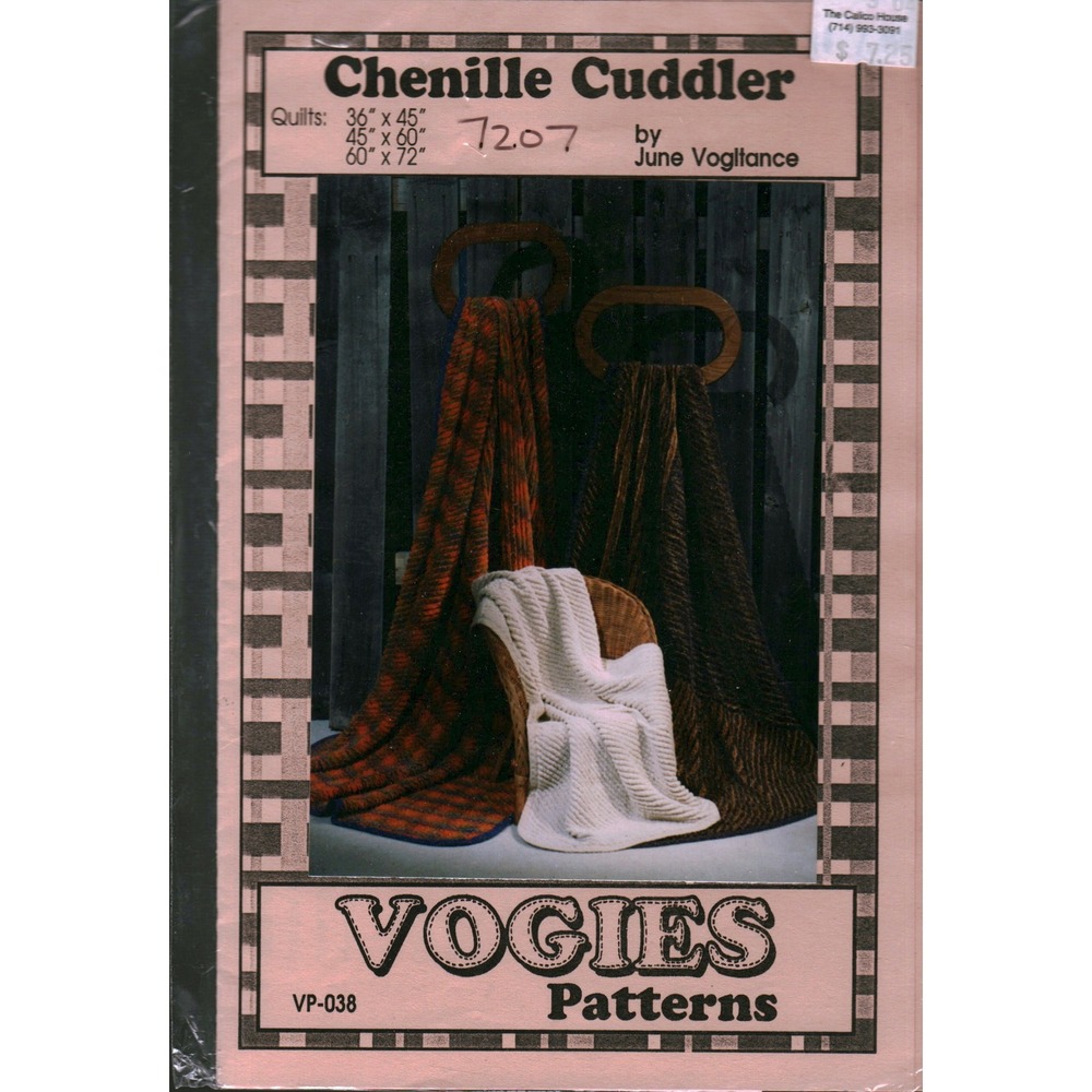 Vogies Patterns Chenille Cuddler June Vogies Quilt Pattern VP-038 Vintage 7207